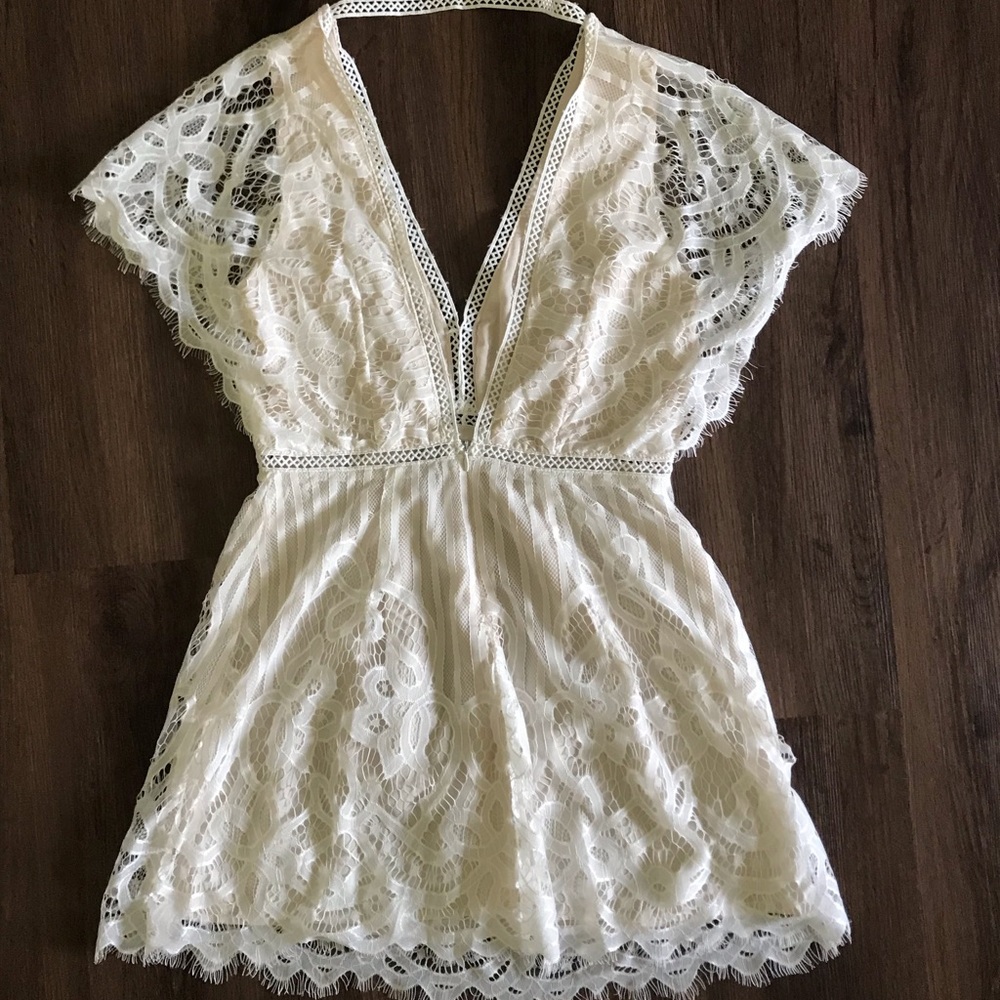Lace open back dress
